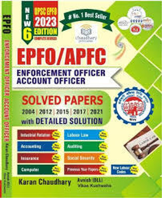 EPFO/APFC Enforcement officer Account Officer 2023 labour law Industrial Relation and Accounting & social security Book with Detailed previous year Solved papers 6th edition by Karan Chaudhary  - blackbook(Paperback, Karan Chaudhary)