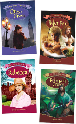 All Time Classics | Oliver Twist, Peter Pan, Rebecca, Robinson Crusoe | Set of 4 Books(Paperback, Pinwheel Books)
