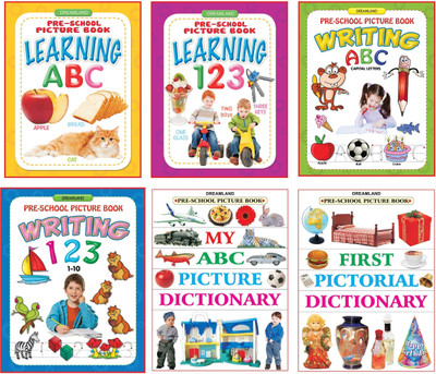 Pre School Books - Pack  - (Set of 6) | ABC, Numbers, Writing Practice & Picture Dictionary | Early Learning Educational Books for Toddlers Ages 2-4(English, Paperback, unknown)