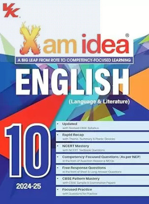 Xam Idea English (Language & Literature) Class 10 Book | CBSE Board | Chapterwise Question Bank | Based On Revised CBSE Syllabus | NCERT Questions Included | 2024-25 Exam(Paperback, vk)