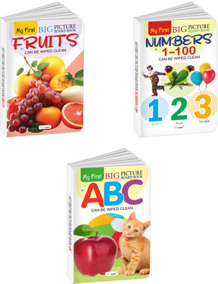 My First Big Picture Board Book ABC, Numbers 1-100 and Fruits : Kids educational board books, Toddler picture books, Early literacy board books | Pack of 3 board books(Board Book, GOWOO)