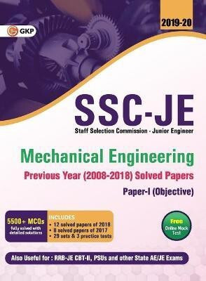Ssc Je Mechanical Engineering for Junior Engineers Previous Year Solved Papers (2008-18), 2018-19 for Paper I(English, Paperback, Gkp)