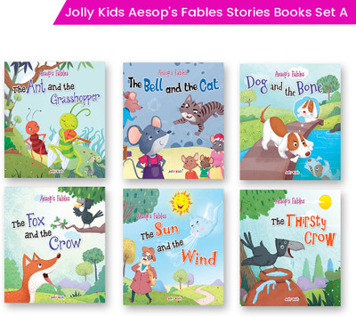 Jolly Kids Aesop's Fables Stories Books Set A for Kids Ages 3-6 Years| Set of 6| Bedtime Moral Stories(Paperback, Jolly Kids)