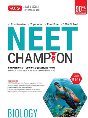 MTG NEET Champion Biology Book For 2024 Exam | NCERT Based Chapterwise Topicwise Questions Papers From Last 10 Previous Years Medical Entrance Exams | PYQs Question Bank 2023 Edition(English, Paperback, MTG Editorial Board) MTG NEET Champion Biology Book For 2024 Exam | NCERT Based Chapterwise Topicwise Questions Papers From Last 10 Previous Years Medical Entrance Exams | PYQs Question Bank 2023 Edition(English, Paperback, MTG Editorial Board)