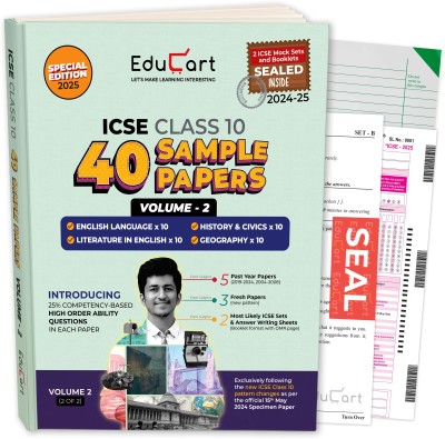 Educart ICSE Class 10 Sample Papers 2025 (Volume 2)- History & Civics, Geography, English Language and Literature in English Books for 2024-25 Exam (with Exclusive ICSE Mock Sets and Answer Writing Booklets)  - ICSE Sample Paper Class 10 2025(English, Paperback, Sir Tarun Rupani|Educart)