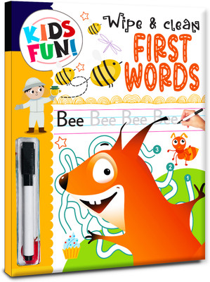 Kids Fun! Wipe and Clean Book - First Words  - Embark on an Exciting Journey and Enhance Early Learning Skills Through Playful Interaction(Hardcover, Hello Friend Books)