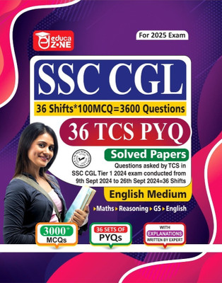 EDUCAZONE SSC CGL 2025 : 36 Sets TCS PYQ Solved Papers English medium(Paperback, Educazone Panel Of Expert)