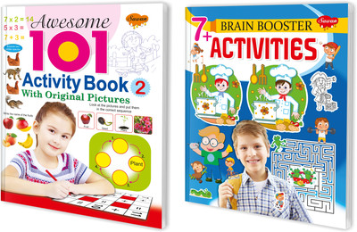 Awesome 101 Activity Book–2 and 7+ Brain Booster Activities Book for kids : Learning books for kids, Activities books for kids, Educational Activity books for kids | Set of 2 activity books for kids.(Paperback, SAWAN)