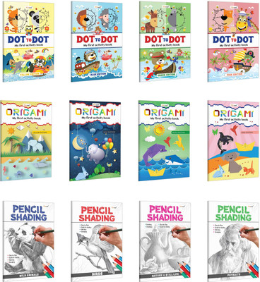 Beginner's Activity Workbook: Early Learning Fun, Toddler Activity Book, Dot to Dot for Kids, Shading and Drawing Fun | 12-Pack Educational Activity Books(Paperback, GOWOO)