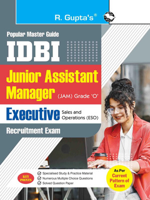 IDBI � Jr. Assistant Manager (JAM) Grade �O� and Executive � Sales and Operations (ESO) Recruitment Exam Guide(English, Paperback, RPH Editorial Board)