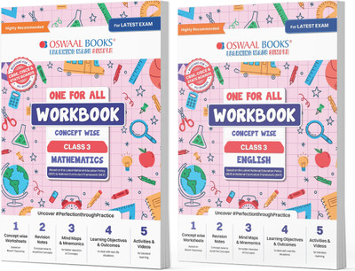 Oswaal One For All Workbook Concept Wise Class-3 Mathematics & Engish (Set Of 2 Books) (For Latest Exam)(Product Bundle, Oswaal Editorial Board)