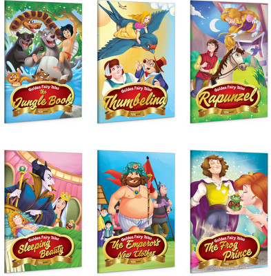 Rapunzel, The Emperor's New Clothes, The Frog Prince, Thumbelina, Sleeping Beauty and The Jungle Book -Golden Fairy Tales : Children's Fairy Tales, Kids Storybooks, Timeless Kids Tales|Pack of 6 books(Paperback, GOWOO)