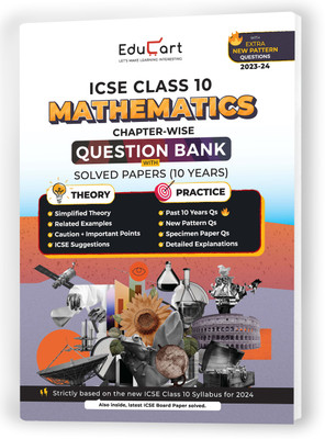 Educart Icse Maths  - ICSE Class 10 Question Bank 2024(English, Hardcover, unknown)