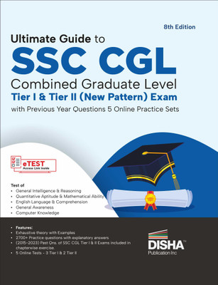Ultimate Guide to Ssc Cgl - Combined Graduate Level - Tier I & Tier II (New Pattern) Exam with Previous Year Questions & 5 Online Practice Sets Combined Graduate Level Prelims & Mainspyqs(English, Paperback, unknown)