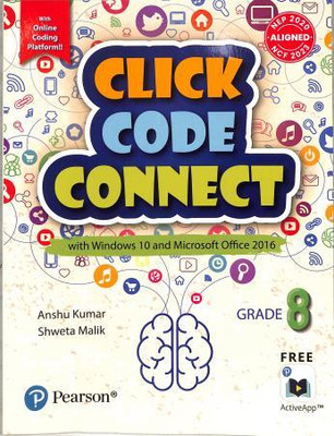 Click Code Connect Grade 8 Cbse : Windows 10 And Microsoft Office 2016 (Nep 2020 / Ncf 2023)(Paperback, Pearson Education Publisher)