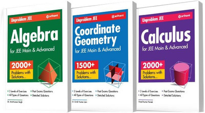 Unproblem JEE Algebra, Calculus, Coordinate Geometry For JEE Main & Advanced ( Combo Set of 3 Books )(English, Paperback, Amit Kumar Singh, Vinod Kumar Pareek, Girish Kumar Jain) Unproblem JEE Algebra, Calculus, Coordinate Geometry For JEE Main & Advanced ( Combo Set of 3 Books )(English, Paperback, Amit Kumar Singh, Vinod Kumar Pareek, Girish Kumar Jain)