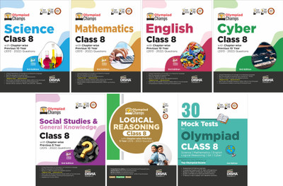 Olympiad Champs Science, Mathematics, English, Cyber & GK Class 8 with 30 Mock Tests (set of 6 books) 3rd Edition(Paperback, Disha Experts)
