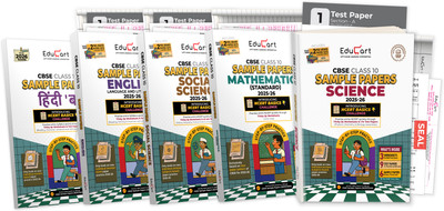 Educart CBSE Sample Paper Class 10 2025-26 - Science, Mathematics Standard, Social Science, English & Hindi B (Introducing exclusive step-by-step new practice concept on 2026 pattern) Set of 5 Books(Paperback, Prashant Kirad, Digraj Singh Rajput, Mansi Sharma, Ashish Chandna, Educart)