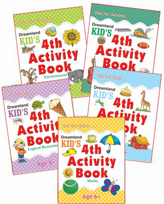 Kid's Activity Age 6+ - Pack  - 4th Activity Book Set of 5 | English, Maths, Environment, General Knowledge & Logical Reasoning | 64 Pages Each with 50+ Colourful Educational Activities(English, Paperback, unknown)
