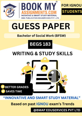 Writing and Study Skills BEGS 183 IGNOU BA English Book – 50–60 Pages Exam Preparation Guide with Solved Question Papers and Important Questions on Premium 80 GSM Paper(Paperback, BMA Publication)