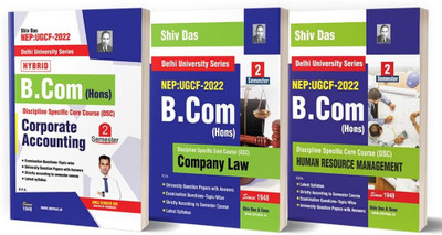 Shivdas Delhi University B Com Hons Semester 2 Corporate Accounting Company Law Human Resource Management (Pack of 3) Solved 10 years PYQs based on NEP/UGCF(Paperback, Shivdas, Sons)