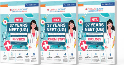 Oswaal Neet (Ug) 37 Years' Chapter-Wise & Topic-Wise Solved Papers | Physics, Chemistry & Biology | (1988-2024) for 2025 Exam(English, Paperback, Jain P.)
