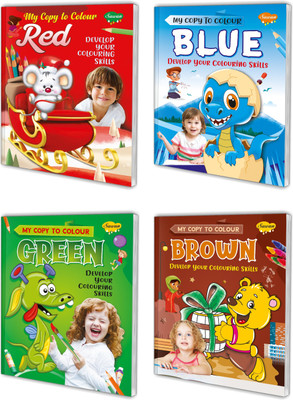 My Copy to Colour Red, My Copy to Colour Blue, My Copy to Colour Brown and My Copy to Colour Green Book for Kids : Kids Colouring Books, Copy to Colour Books, Colouring Book with Colour Reference, Fun-Colouring Books | Combo of 4 My Copy to Colour Books.(Paperback, SAWAN)