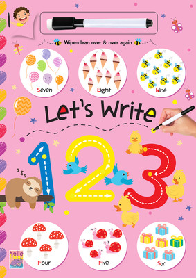 Early Learning Write 123 Alphabet: Smart Educational Reusable Wipe and Clean Pencil Control, Tracing Workbook for Kids Book - Ages 2+ Years(Board Book Binding, Hellofriend Books)