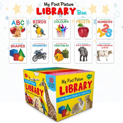 My first picture library box : Learning board book for kids, Educational picture books for toddlers, Collection of 10 board books (Board book, Sawan)(Hardcover, SAWAN)