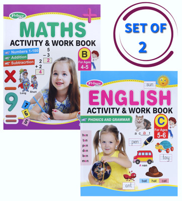 English & Maths Activity and Workbook Set for Kids | Book-1: English Activity & Workbook (Phonics & Grammar) | Book-2: Maths Activity Workbook (Numbers 1-100, Addition, Subtraction) | Fun & Engaging Early Learning Practice (Pack Of 2 Books)(Paperback, AP SINHA) English & Maths Activity and Workbook Set for Kids | Book-1: English Activity & Workbook (Phonics & Grammar) | Book-2: Maths Activity Workbook (Numbers 1-100, Addition, Subtraction) | Fun & Engaging Early Learning Practice (Pack Of 2 Books)(Paperback, AP SINHA)
