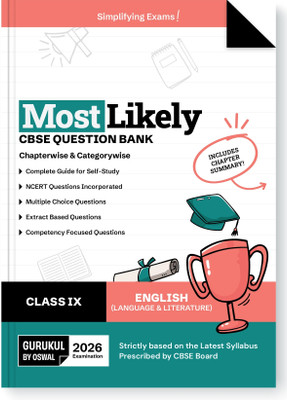 Gurukul By Oswal English (Language & Literature) Most Likely CBSE Question Bank for Class 9 Exam 2026 - Chapterwise & Categorywise, Competency Focused Qs, MCQs, Extract, NCERT Qs, Self Study Guide(Paperback, Oswal Publishers) Gurukul By Oswal English (Language & Literature) Most Likely CBSE Question Bank for Class 9 Exam 2026 - Chapterwise & Categorywise, Competency Focused Qs, MCQs, Extract, NCERT Qs, Self Study Guide(Paperback, Oswal Publishers)