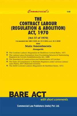Contract Labour (Regulations & Abolition) Act, 1970 with State Amendment(Paperback, Commercial's)