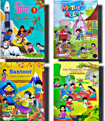 NCERT class 3 Veena, Santoor, Math Mela, Our Wonders World set of 4 books 2024 edtion(Paperback, NCERT)