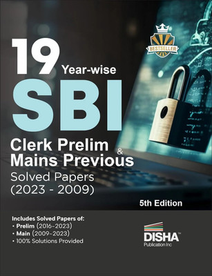 19 Year-Wise Sbi Clerk Prelim & Mains Previous Year Solved Papers (2023 - 2009)(English, Paperback, unknown)