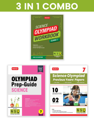 MTG Class-7 National Science Olympiad (NSO) Workbook, Prep-Guide & Previous Years Papers (PYQs) with Mock Test Paper (Set of 3 Books) - SOF Olympiad Books For 2025-26 Exam(Paperback, MTG Editorial Board)