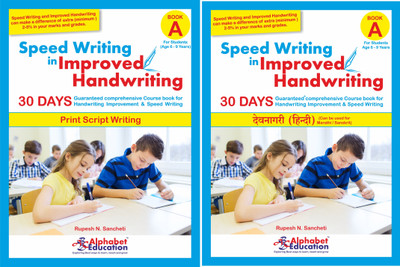 Print style and Hindi writing Combo - Speed writing in improved handwriting - Book A - 30 Days Handwriting practice books (English and Hindi) for kids age 6-9 years(Paperback, Rupesh N. Sancheti)