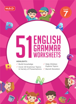 MTG 51 English Grammar Worksheets Class 7 – Grammar Work books to practice English concepts in interactive way (Based on CBSE/NCERT)(Paperback, MTG Editorial Board)