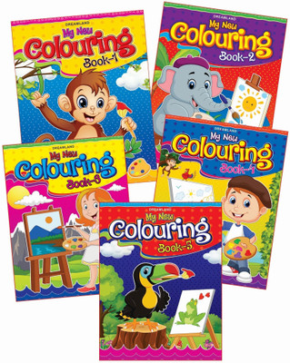 My New Colouring Book - Pack  - 5 Fun Jumbo-Size Colouring Books for Kids Ages 2-7 | Creative Activities, Colouring Pages, Fine Motor Skills & Early Learning Fun(English, Paperback, unknown)