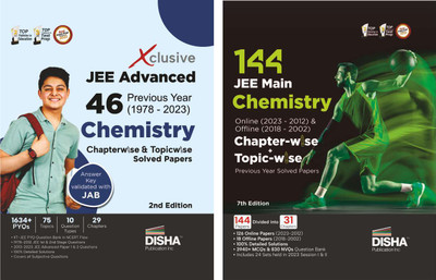 Combo (Set of 2 Books) 144 Jee Mains & 46 Jee Advanced Previous Year (1978 - 2023) Chapterwise & Topicwise Solved Papers Chemistry(English, Paperback, unknown)