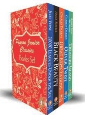 Pigeon Junior Classics Book Set: 20000 Leagues Under the Sea, Black Beauty, Great Expectations, Oliver Twists & Treasure Island (Set of 5 Books)(Paperback, Jules Verne, Anna Sewell, Charles Dickens, Robert Louis Stevenson)