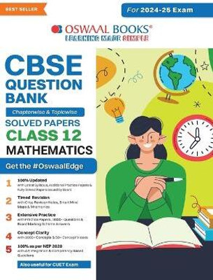 Oswaal CBSE Question Bank Class 12 Mathematics, Chapterwise and Topicwise Solved Papers For Board Exams 2025(English, Paperback, Oswaal Editorial Board)
