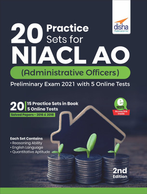 20 Practice Sets for NIACL AO (Administrative Officers) Preliminary Exam 2021 with 5 Online Tests 2nd Edition(Paperback, Disha Experts)