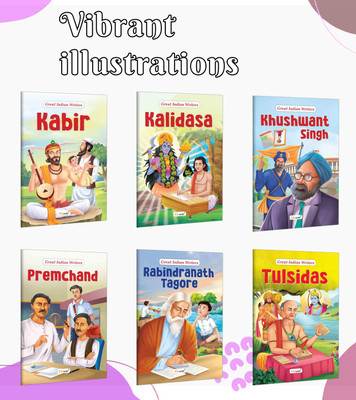 Great Indian Writers: Kabir, Kalidasa, Khushwant Singh and more – Story collection of great writers, Literary treasures of India, Classic reading pack | Pack of 6 Books(Paperback, GOWOO)