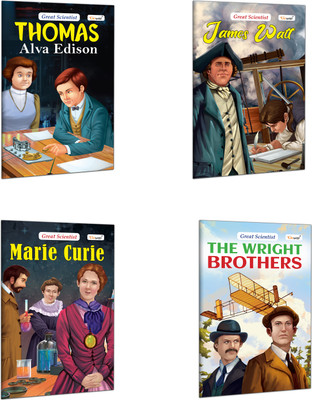 Story Books for Kids : James Watt, Marie Curie, The Wright Brothers and Thomas Alva Edison (Great Scientists) - Early learning books, Children’s Storybook on Scientists | Pack of 4 Books(Paperback, GOWOO)