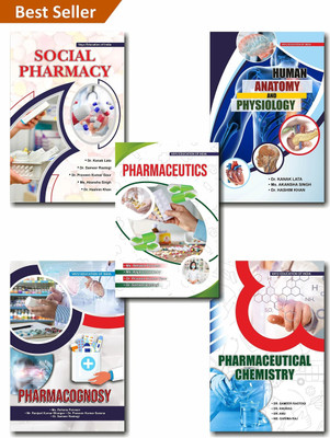 D. PHARMA SET OF 5 BOOKS FOR 1ST YEAR  - Pharmacy Books Set of 5: (Social Pharmacy, Human Anatomy And Physiology, Pharmaceutical Chemistry, Pharmaceutics, Pharmacognosy) with 1 Disc(Paperback, Dr. Sameer Rastogi)