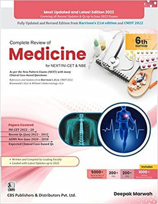 Complete Review of Medicine for NEXT/INI-CET & NBE , 6ed(Paperback, Deepak Marwah)