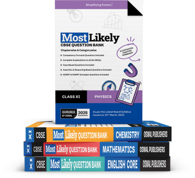 Gurukul By Oswal Most Likely Science Stream (PCME) CBSE Question Bank Class 11 Bundles (Set of 4) : Physics, Chemistry, Maths & English Core for Exam 2025(Product Bundle, Oswal Publishers)