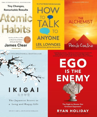 Atomic Habits + The Alchemist + Ikigai + Ego Is The Enemy + How To Talk To Anyone - Combo Of 5 Books(Paperback, James Clear, Paulo Coelho, Héctor García)