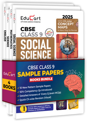 Educart CBSE Sample Question Papers Class 9 English, Science, Social Science & Maths (Set of 4 Books) For 2025 Exam  - Class 9 Sample Paper 2025(English, Paperback, Digraj Singh Rajput|Mansi Sharma|Educart)