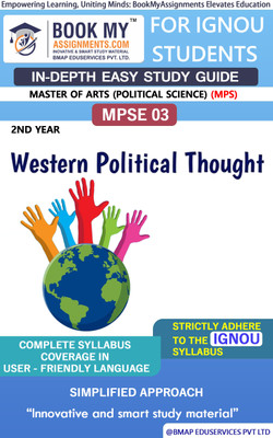 IGNOU MPSE 3 Western Political Thought Study Guide (In Depth Guide) for Ignou Student(Paperback, BMA Publication)